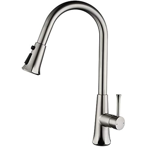 Kitchen Taps Professional Solid Brass Single Handle Single Lever Pull Down Sprayer Kitchen Sink Taps Gudetap GT10026N Cover