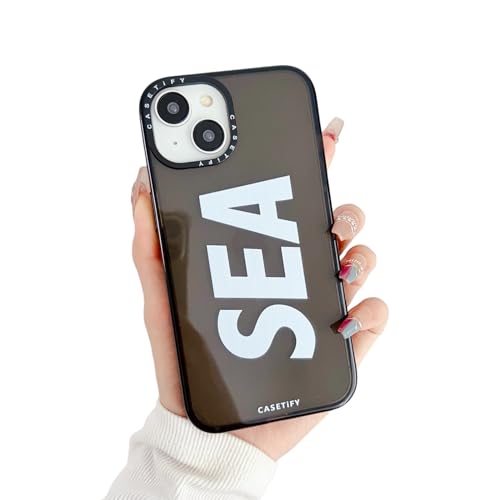 Image of SBMS Silicone Case for iPhone 14 6.1-Inch /iPhone 13 6.1-Inch, Silky-Soft Touch Full-Body Protective Phone Case, Shockproof Cover with Microfiber Lining (Sea Black)
