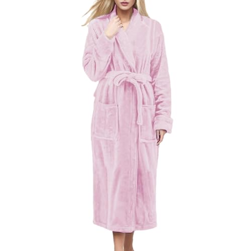 riou Mujer Albornoz con Capucha Larga Manga Larga Señoras Robe Capucha Chal Super Suave Onesies Sleepwear Romper Abrigo Invierno Fiesta AlbornozRegalo Original