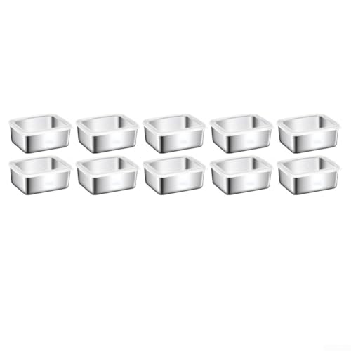 Recipientes de cocina de acero inoxidable con tapas herméticas para almacenamiento de alimentos y preparación de comidas, aptos para microondas y lavavajillas, juego de 10 piezas