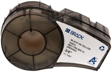 Brady M21-750-595-YL, 142811 0.75 x21' Yellow BMP21 Series Indoor/Outdoor Vinyl Label, Pack of 6 Cartridges