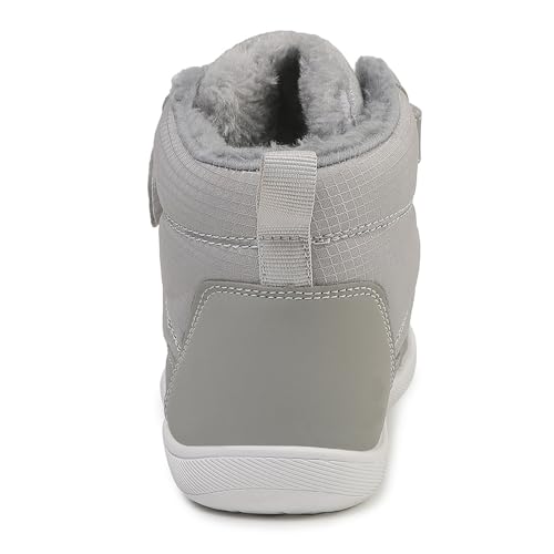 Children's winter snow boots for boys and girls, wide toe barefoot snow boots, children's high-top cotton shoes, sneakers (D2506-grey, Toddler, 10, Digital, US Shoe System, Wide Leg Pants)4