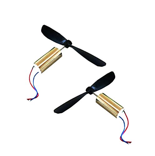 Coreless Motor DC 3V 45000RPM 7x16mm Micro Brush with 2 Helicopter Propellers for Quadcopter Drone Model FPV DIY (Multicolor) - Pack of 2