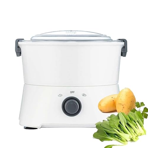 WJWWO Automatic Potato Peeler, Electric Potato Peeler 2-In-1, One-Button Drive Safe And Efficient, Peeler Spinner With Dehydration Basket, Suitable For Commercial And Home Peeling Potatoes/Pear - Image 2