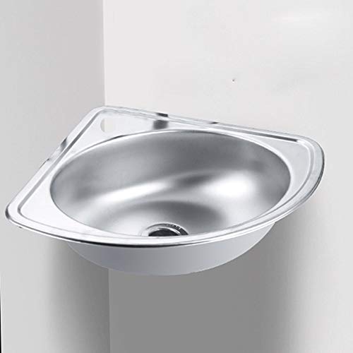 Bathroom Sink Wall Mount Small Sink Bar Sink Triangle Wash Basin Corner Sink Stainless Steel Sink Mini Vanity Space For Kitchen Sink (Faucet Not Included) #TOP2