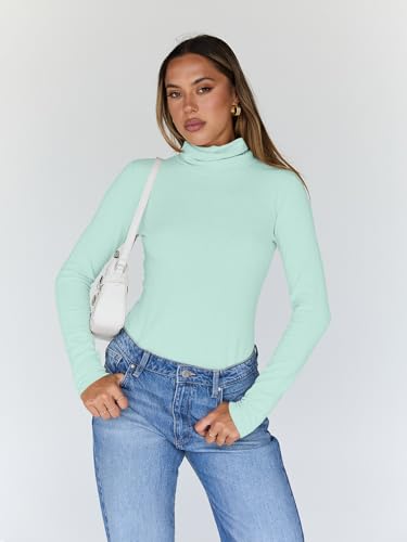 image for Trendy Queen Women's Turtleneck Long Sleeve Shirts Fall Fashion BasicT