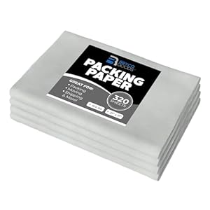 Bryco Goods Newsprint Packing Paper Sheets for Moving – 10lb – 320 Sheets of Newspaper Paper – Wrapping and Protecting Fragile Items, Box Filler, Shipping Supplies – 27″ x 17″ – Made in the USA