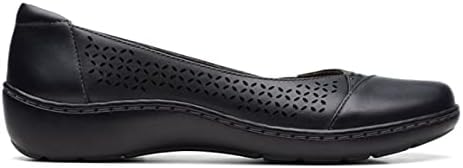 Clarks Women's Cora Iris Ballet Flat, Black Leather, 9 | Image 1