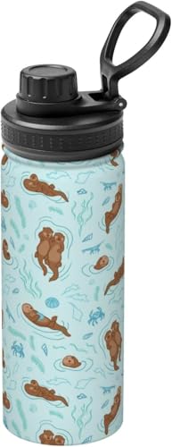 かわいい 川獺 カワウソ (2) 水筒 真空断熱 保温 保冷 スポーツボトル 人気 ステンレスボトル スポーツ飲料対応 漏れない 直飲み530ml 男の子 女の子 おしゃれ 大人 子供 アニメ グッズ キャラクター