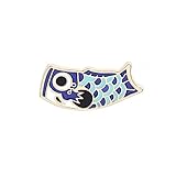 ピンズ ピン バッジ ブローチ バッヂ (サカナ 魚 コイ 鯉) (青 ブルー(こいのぼり 鯉 こどもの日))