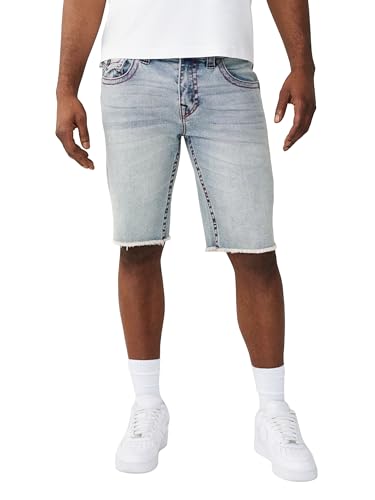True Religion Men's Ricky Frayed Hem Denim Short – Relaxed Fit