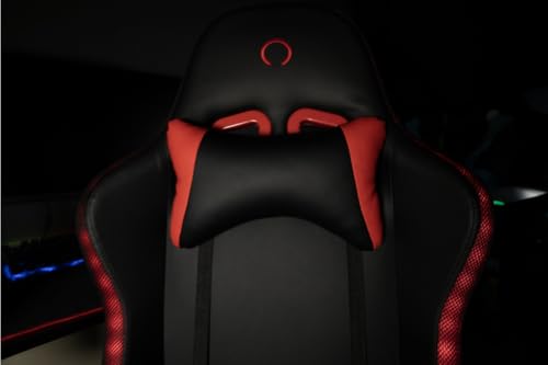 Konix Chaise de Bureau Gaming Phantom - Éclairage RVB - Inclinaison siège 135° - Cuir synthétique Lisse - Coussin lombaires et cervicaux - Noir – Image 6