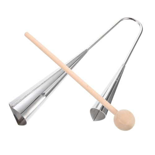 ULDIGI Percussion Cowbell Two Tone Steel Cow and Girls Musical Instrument Hand Held Perfect for Cheerleading Drums Sets Parties