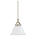 Sea Gull Lighting 61050-02 Single-Light Canterbury Pendant, Satin Etched Glass Shade, Polished Brass Finish