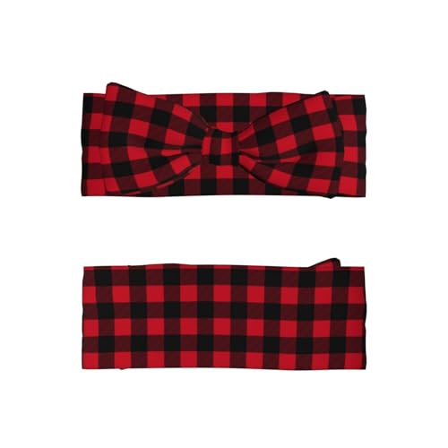 Red Black Twill Stripe Plaid Print Baby Girl Bows Headbands Baby Girls Newborn Headbands Infant Toddlers 0-6 Months2