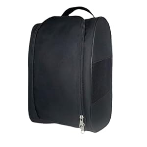 Golf Shoe Bag, Waterproof Football Boot Bag for Golf, Football, Rugby, Cricket, Travel, Gym, Storage, Black, 23 * 12 * 34 CM/9.05 * 4.72 * 13.38in
