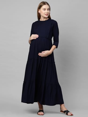 Image of MomToBe Women's Fit And Flare Knee Length Dress