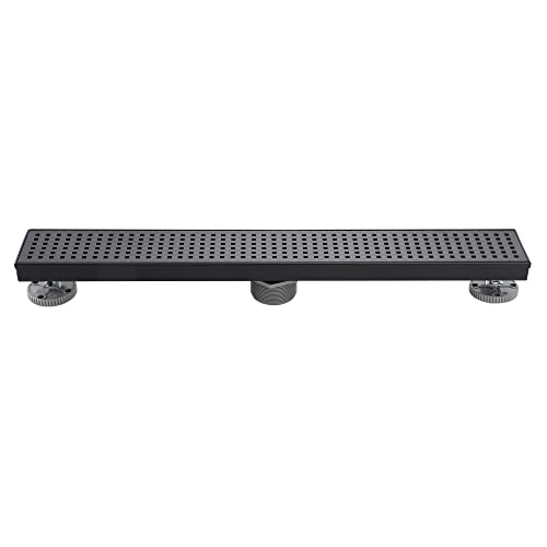 Drain de douche linéaire rectangulaire caniveau noir mat 91 cm