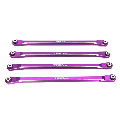 TREAL SCX6 Lower Links Set (4) Aluminum 7075 Rod Links Replacements for Axial SCX6(Purple)