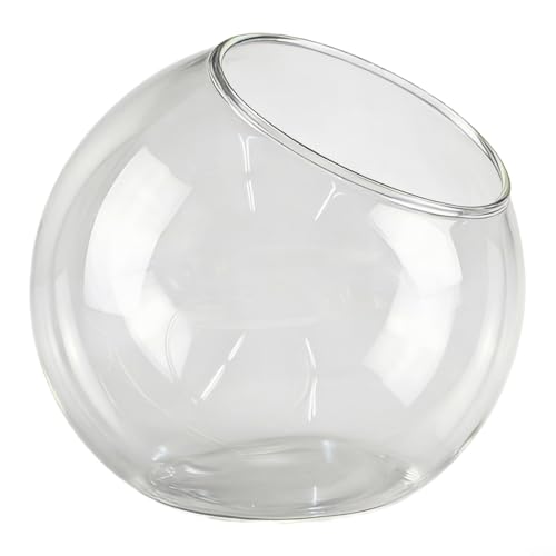 NINMORTH Terrarium élégant en verre transparent pour fleurs et bougies, résistant aux chocs thermiques, à suspendre pour Noël, mariages, 20 cm (16 cm)