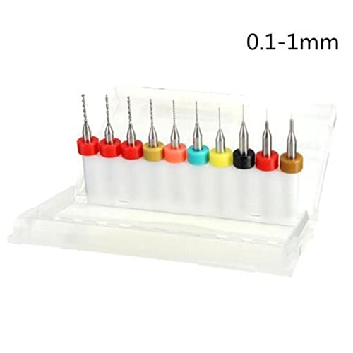 DINGGUANGHE-CUP 10pcs 3.175mm Tungsten Steel CNC End Mill Cutter Drill Bit Engraving Milling Cutter Steel (Color : 0.1 1mm)