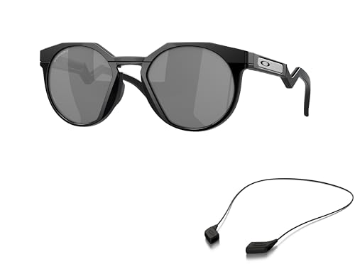 Oakley OO9242 Sunglasses Bundle: OO 9242 HSTN 924201 Hstn Matte Black Prizm Black and Large Black leash Accessory kit2