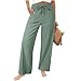 VBTAPA Petite Linen Pants Light Weight Pants for Women Summer High Waisted Wide Leg Palazzo Pant Summer Boho Casual Drawstring Beach Lounge Trousers 2026 Fashion Mint Green L