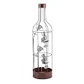 Alpine Corporation IPS210 Outdoor Floor Rustic Eclectic Bottle Shaped Water Fountain with Tiered Wine Glasses, 44", Brown