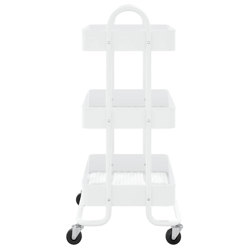 Carrello a 3 ripiani, bianco, 43 x 34 x 79 cm, in acciaio