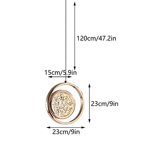 Lustre suspension géométrique LED 8W or moderne orientable - 7