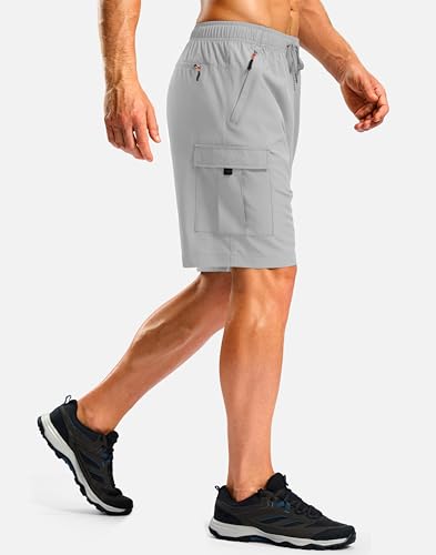 Image of Pudolla Men's Hiking Cargo Shorts with 5 Pockets Lightweight Casual Shorts