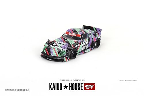 True Scale Miniatures Model Car Compatible with Nissan Fairlady Z HKS V1 1/64 Diecast Model Car Kaido House KHMG118