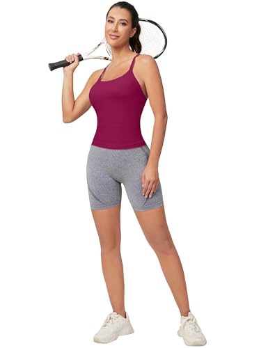 Image of MathCat Workout Tank Tops for Women with Built in Bra, Sleeveless Gym Tops Seamless Racerback Athletic Yoga Shirts