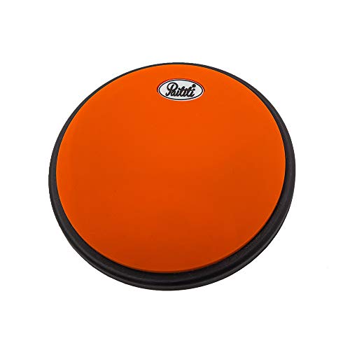 PAITITI 8 Inch Silent Portable Practice Drum Pad Round Shape with Carrying Bag (Orange)