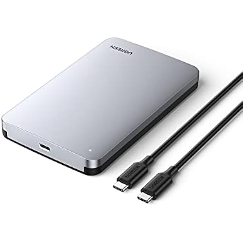 UGREEN USB C Hard Drive Enclosure for 2.5" SATA SSD HDD,Aluminum