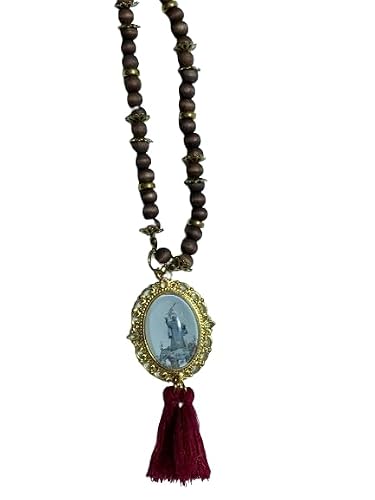 Collar ROSARIO de cuentas con Imágen Amuleto adulto para Traje Regional y Fallero (San Pascual (Sant Pasqual))