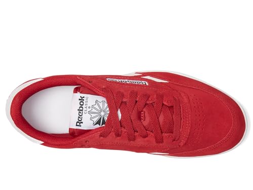 Reebok Women's Club C Double Revenge Sneaker, Flashred/Black/Footwear White, Women's Size 8