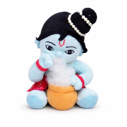 Image of Soft Toy Idol - 25 CM Plush Lord Krishna Doll for Kids | Cuddly Religious Stuffed Toy | Soft Plush Toy for Boys & Girls (Multicolour)