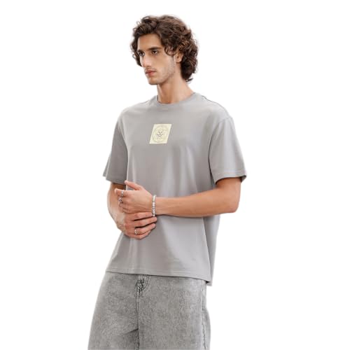 Image of WROGN Men's Pure Cotton T-Shirt | Printed Design | Oversized Fit
