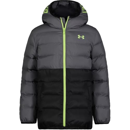 Under Armour Pronto Colorblock Puffer Jacket, Black, Boys