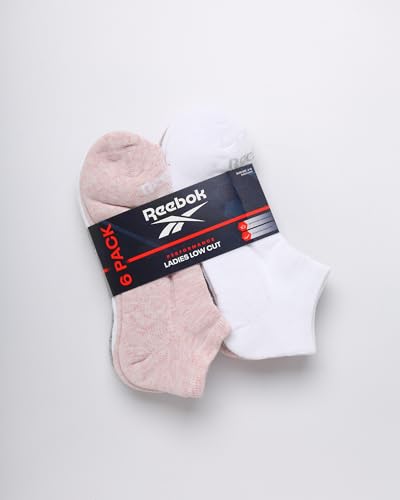 Image of Reebok Womens No Show Socks Moisture Wicking Cushioned Low Cut Socks 6 Pack