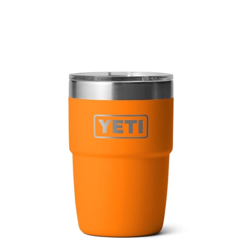 YETI Rambler Stackable Cup with Durasip Ceramic Lining, Vacuum Insulated, Stainless Steel Cup with Magslider Lid, King Crab, 8 oz (236 ml)