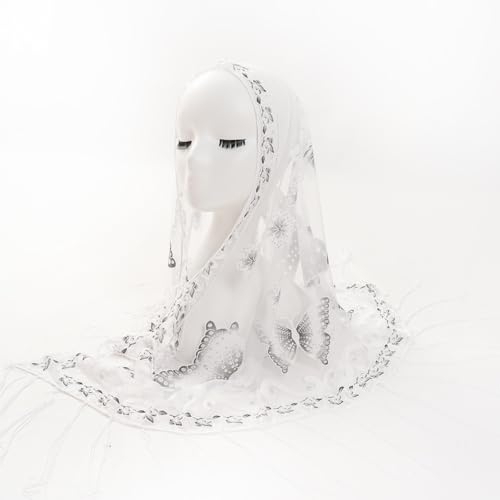 Women's Elegant Butterfly Shawls and Wraps for Evening Dresses Glitter Floral Triangle Shawl Sheer Fringed Scarf3