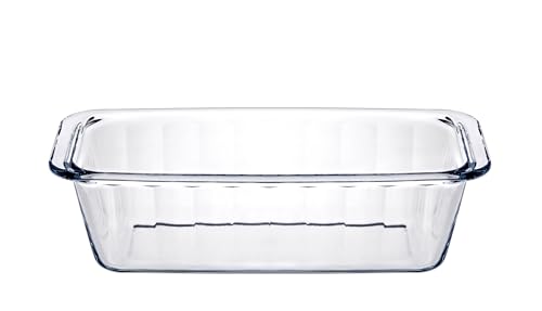 Pasabahce Stylish Glass Casserole Dish for Oven Cooking, Lead-Free Glass Cake Pan, Rectangular Baking Dish, Baking Tray, Ovenware, Bakeware, 37.25 oz