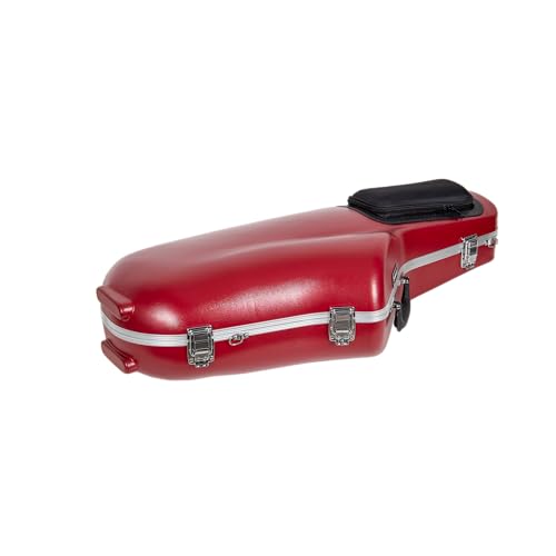 image for Crossrock ABS Tenor Saxophone Case – Contoured Red Finish, Long-Pile