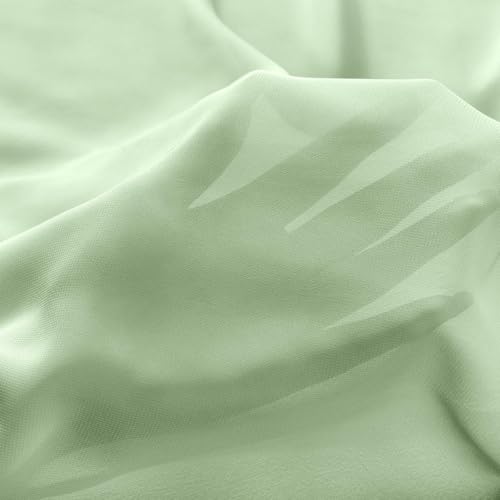 Image of MLMC Sage Green Chiffon Fabric by The Yard Pre-Cut Sheer Chiffon Arch Fabric 3 Yards Airy Continuous Draping Panels 60 inch Wide for Wedding Backdrop Craft Ceiling Decor