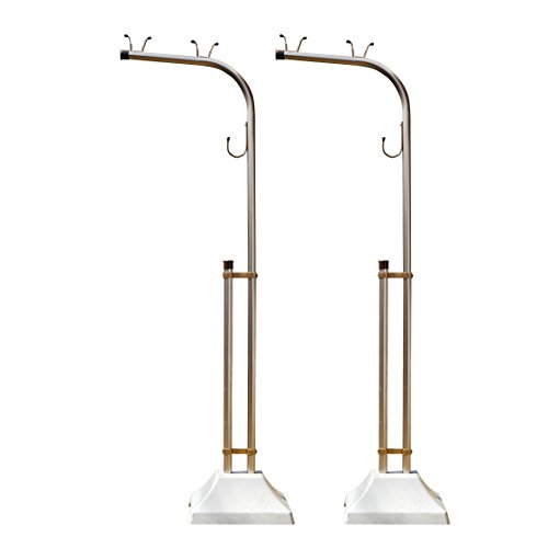 豊臣金属 物干し台アルミ物干しスタンドLS-Hシリーズ+プラスチックカバー付コンクリベース付き (シャンパンゴールド, ブラウン)