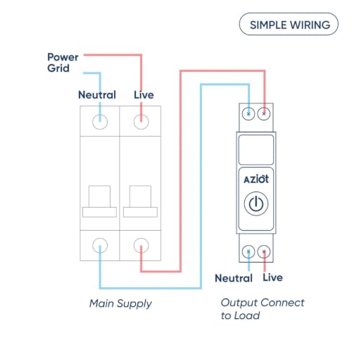 Image of AZIOT Premium Smart WiFi MCB 63A with Digital Display | Intelligent Circuit Protection & Energy Monitoring | App & Voice Control | Alexa, Google Assistant Compatible