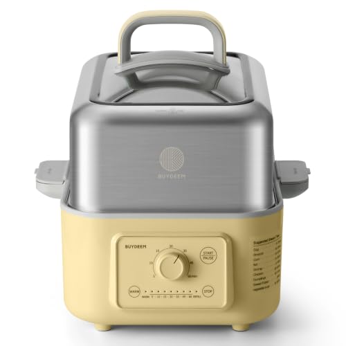 Image of BUYDEEM G52 5.3Qt Electric Food Steamer for Cooking, Mellow Yellow