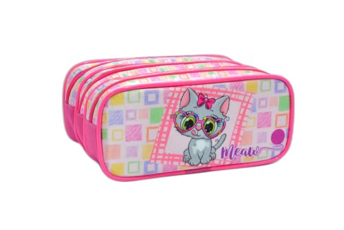 Estojo Escolar Triplo Cat Fashion Estojos Kids